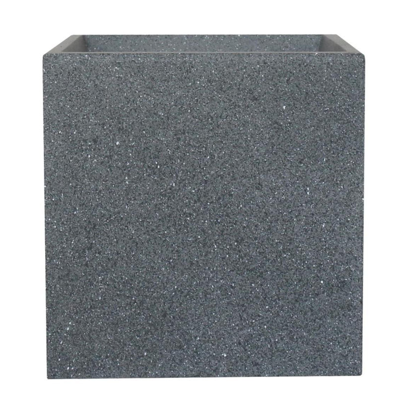 Textured Concrete Effect Square Planter By Idealist Lite, 31cm H x 30cm W x 30cm D