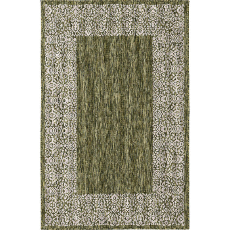 Tapis d'intérieur / extérieur vert Finbar, Rectangle 10 pi x 14 pi 1 po