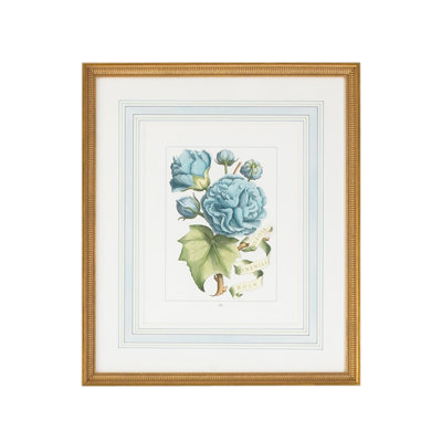 Blue Floral With Ribbon-B Print