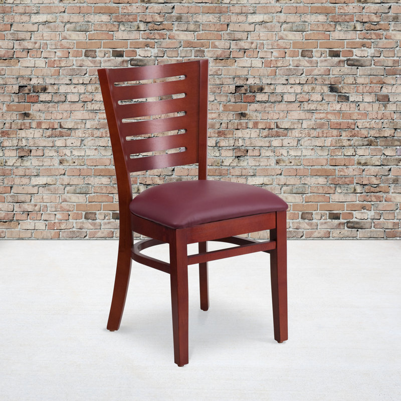 Chaise d'appoint Ceja, Bourgogne, Acajou
