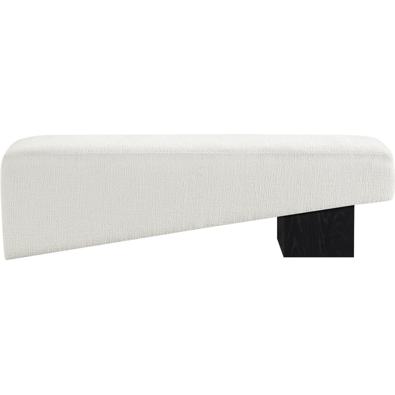 Banc en tissu Alora, Tissu crème en polyester, Noir, noir, noir, noir