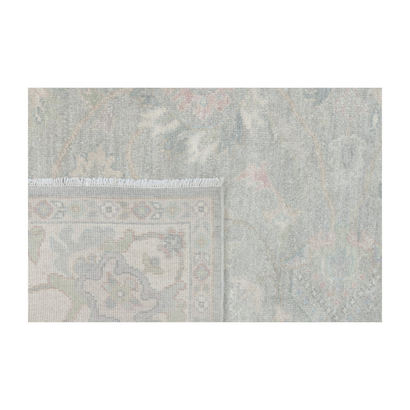 Pacific Ushak Wool Weft 8x10 Grey / Ivory Transitional Hand Knotted Rug