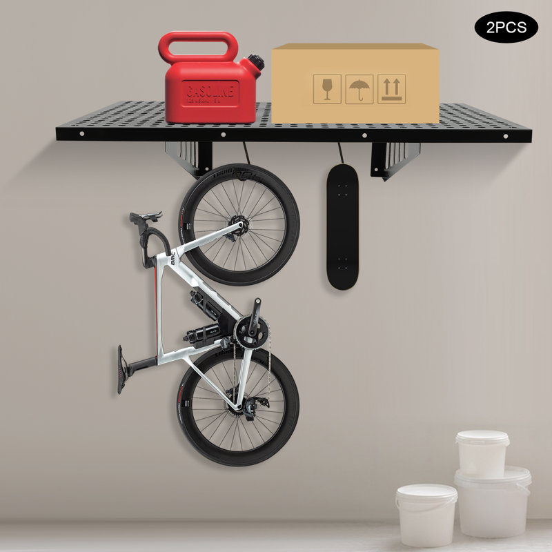Miquesha 2 Piece Metal Bracket Shelf, 8.85" H x 36" W x 24" D