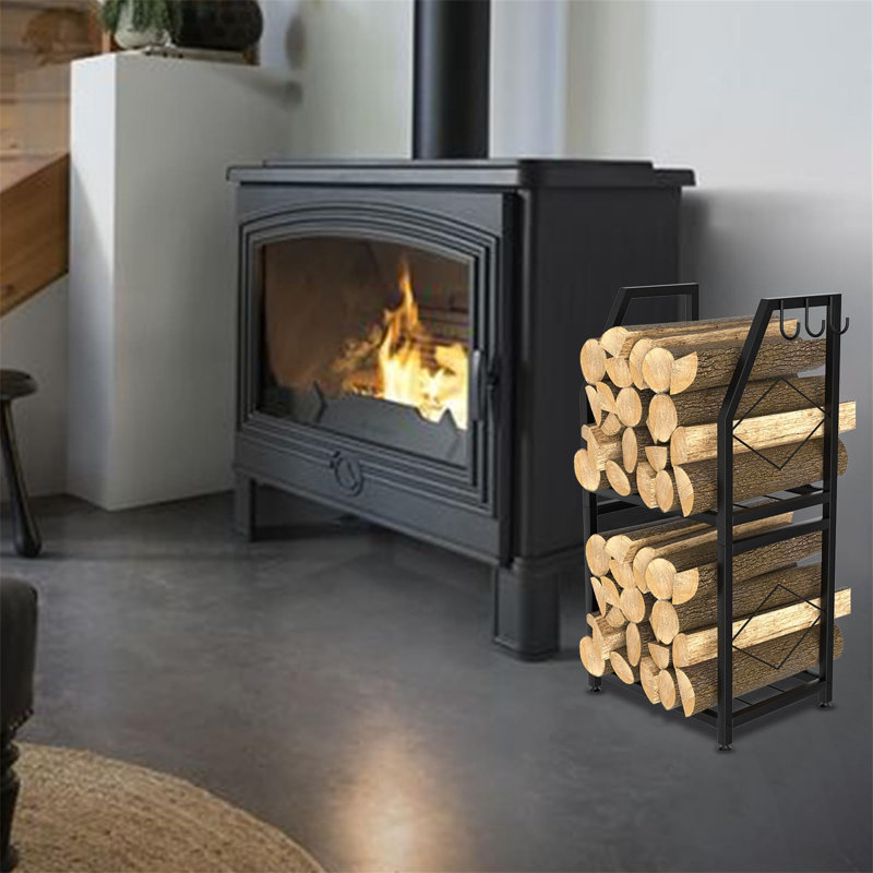 Analiha 39.9cm W Metal Log Rack