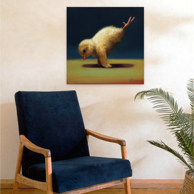 Yoga, poussin, paon, oiseau, art urbain contemporain