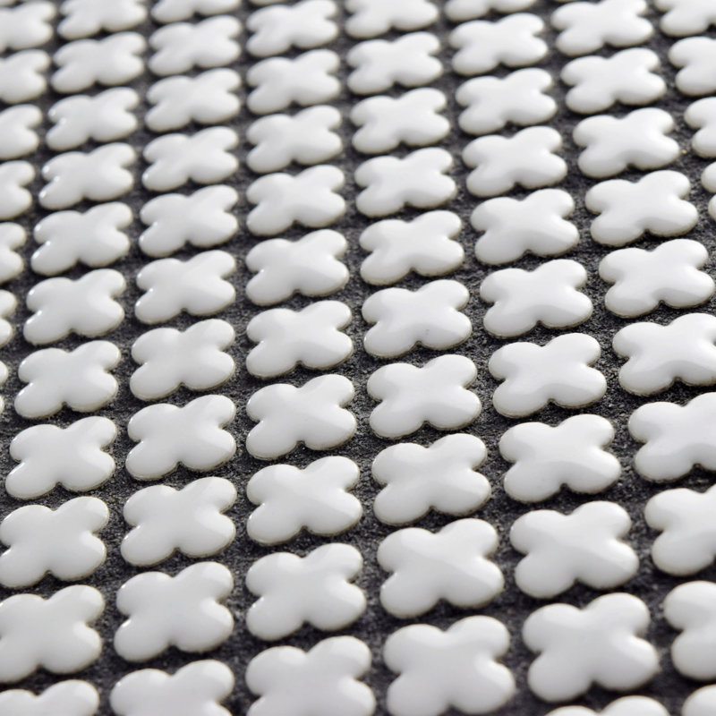 Carreau de mosaïque en porcelaine pour plancher et mur 12 po x 12 po Fioretti Blanco