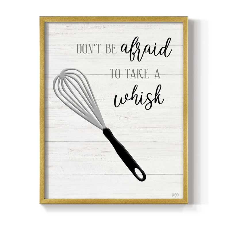 «Take A Whisk», reproduction encadrée - bois massif, H 11 po x l 9 po, Doré