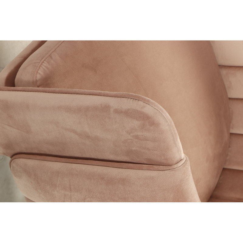 Chaise avec accoudoirs en velours Magline , Velours rose