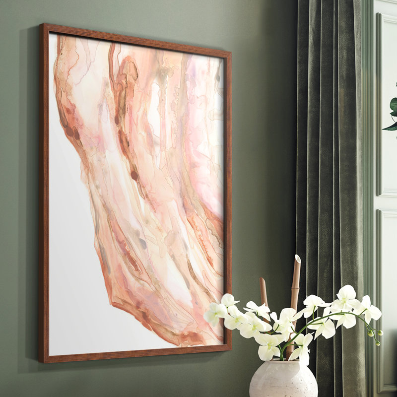 Rose Quartz II Framed Print - Solid Wood, Brown, 20" H x 16" W