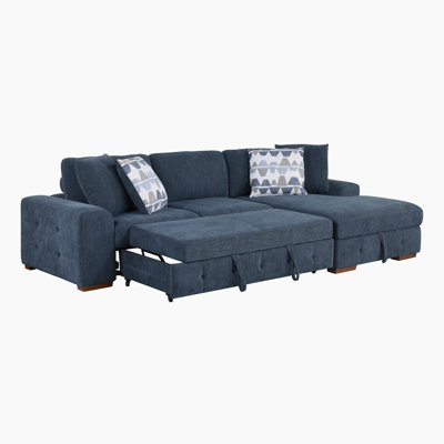 Odesser 115" W 2-Piece Chenille Sleeper Sectional