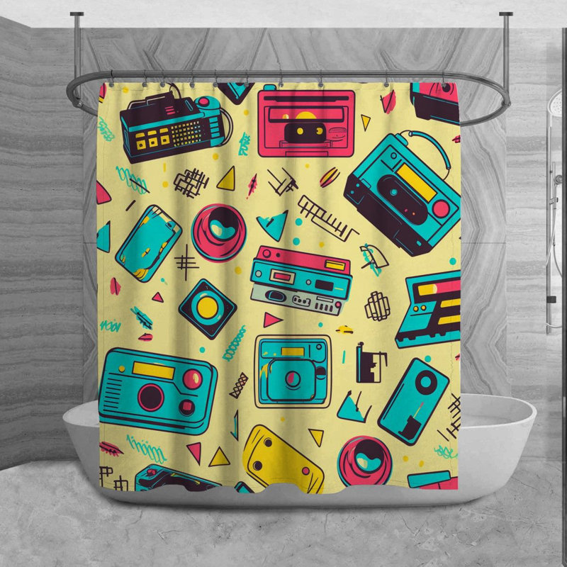Décoration de salle de bain 1980S, H 84 po x l 70 po