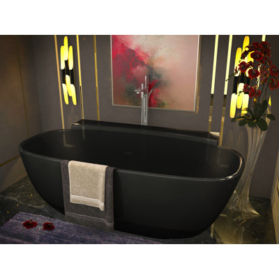 Vida 62'' x 32'' Soaking Solid Surface Bathtub