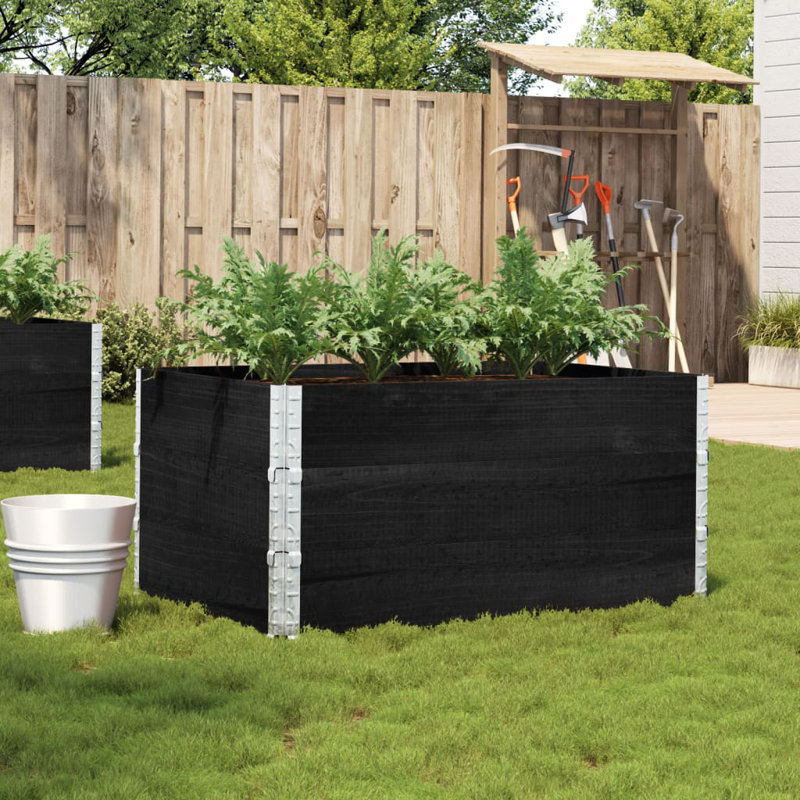 Corliss Wood Planter Box, 16.14" H x 47.25" W x 31.5" D, Grey