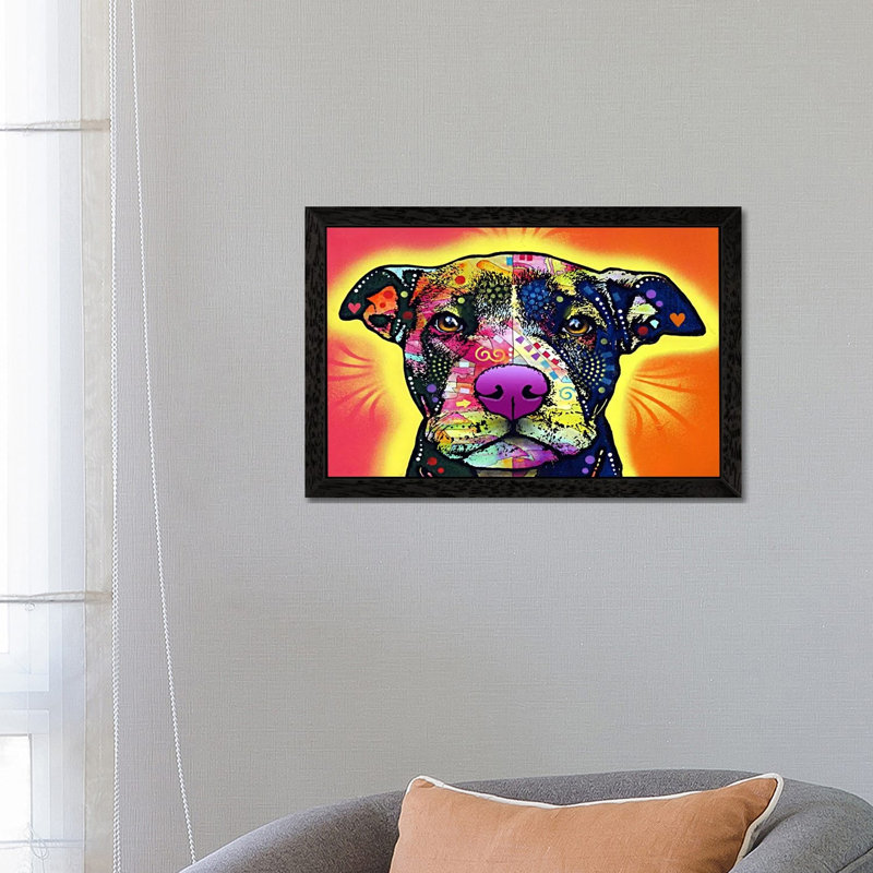 Love A Bull by Dean Russo - Print on Canvas, Black Framed, 66.04 cm H x 45.72 cm W