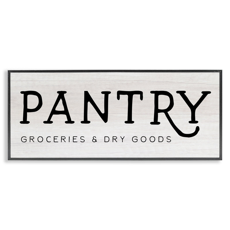 «Rustic Pantry Sign Text Groceries Dry Goods» par Daphne Polselli - impression, H 10 po x l 24 po