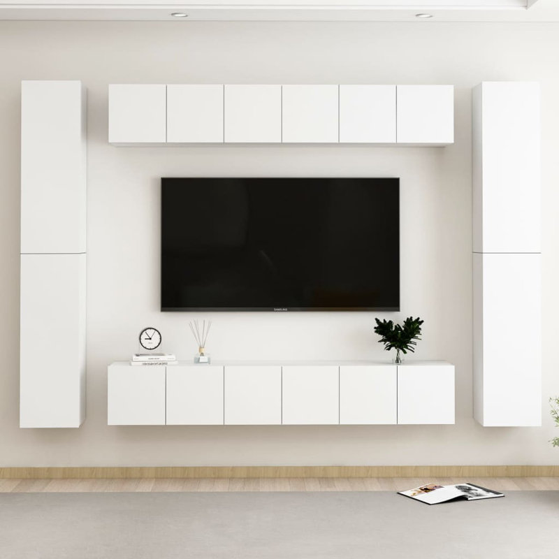 TV Cabinet White Engineered Wood