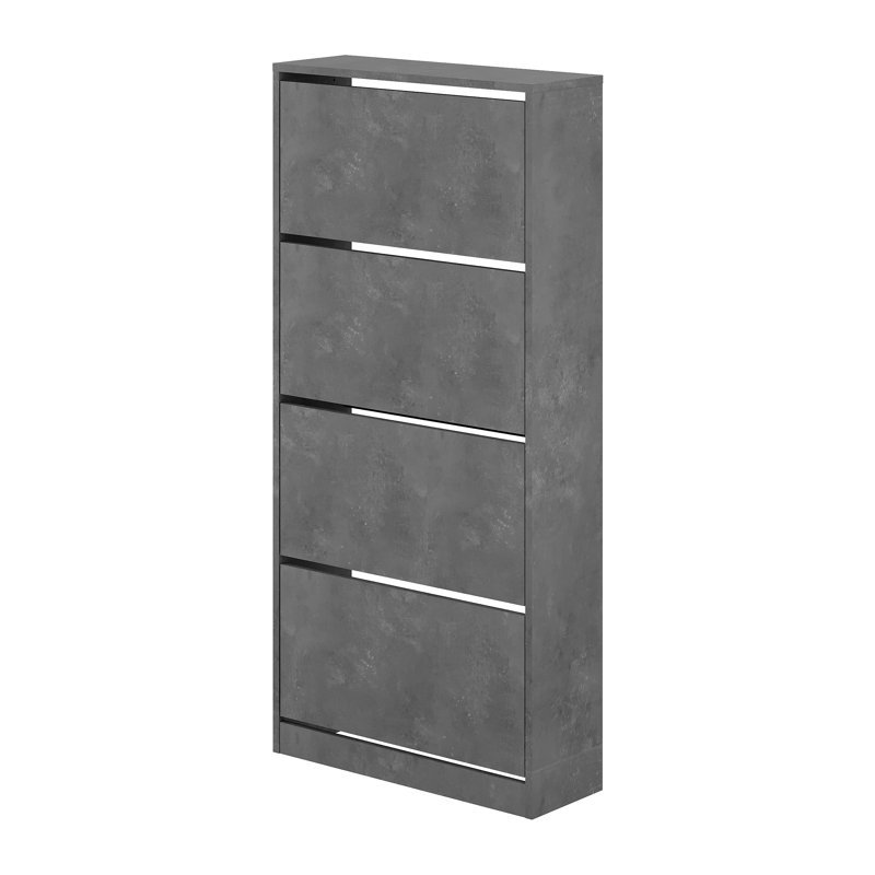 12 Pair Shoe Storage Cabinet, Retro Grey