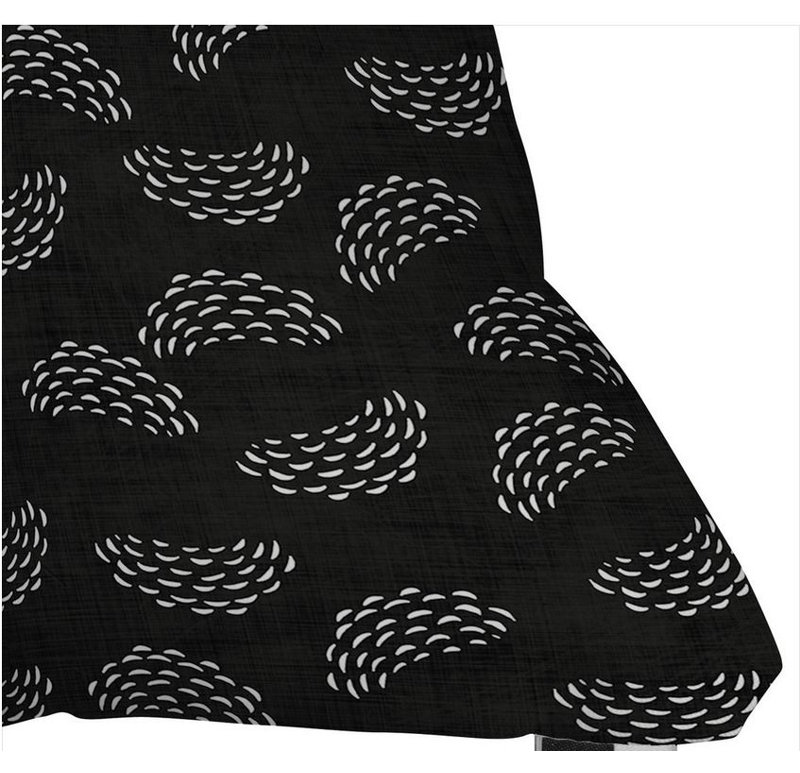 Coussin extérieur, 20 po x 20 po, Noir / blanc