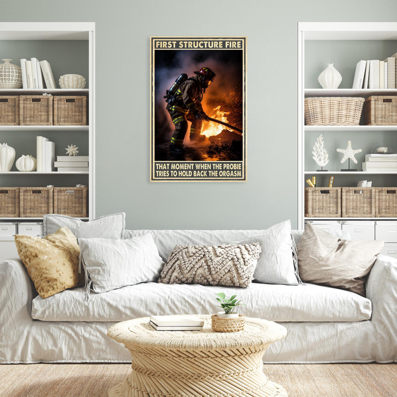 Firefighter First Structure Fire - 1 Piece Rectang " Firefighter First Structure Fire ", 36" H x 24" W x 1.25" D