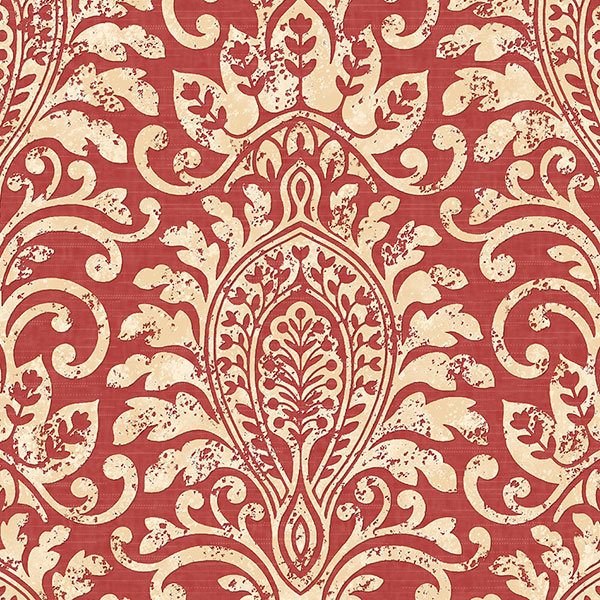 Rouleau de papier peint 32,7 pi x 20,5 po Adalrik, Rouge / ocre