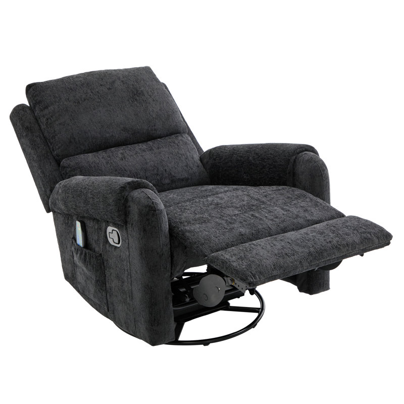 Multifunctional Black Chenille Recliners For Modern Living Room And Nursery