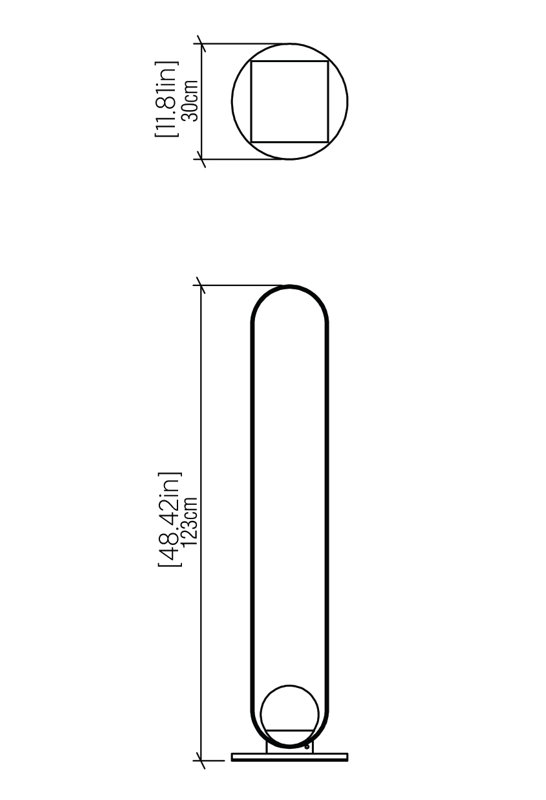 Sfera Floor Lamp, Imbuia
