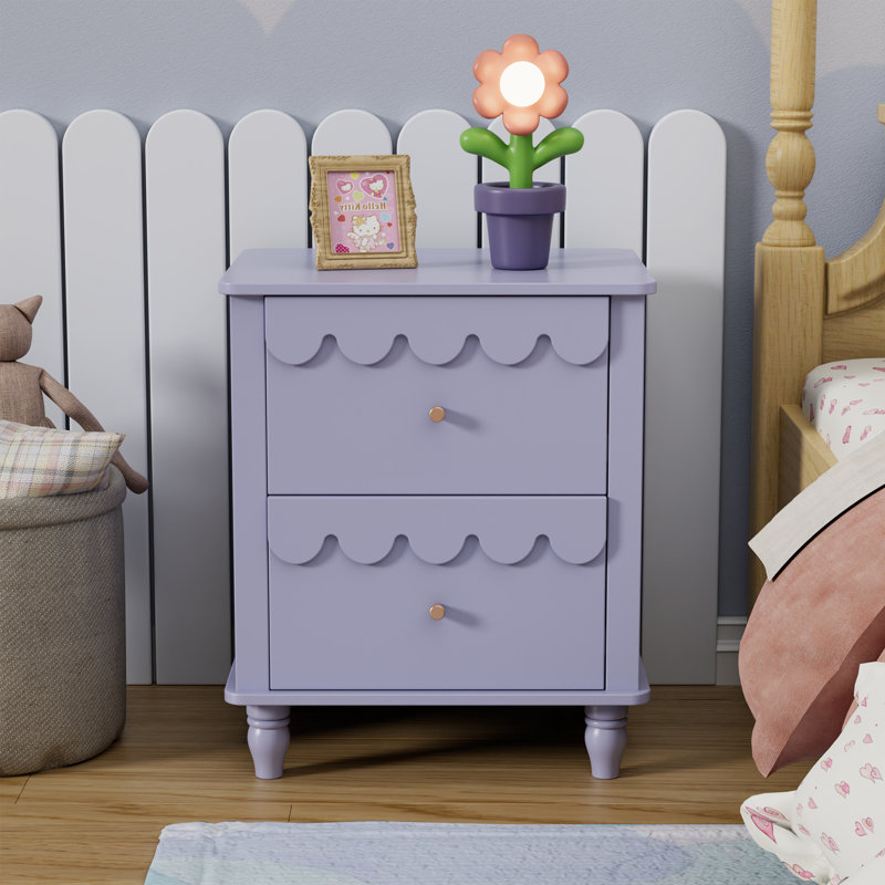 Table de chevet en forme de nuage de 19,7 po Dorlan, Violet