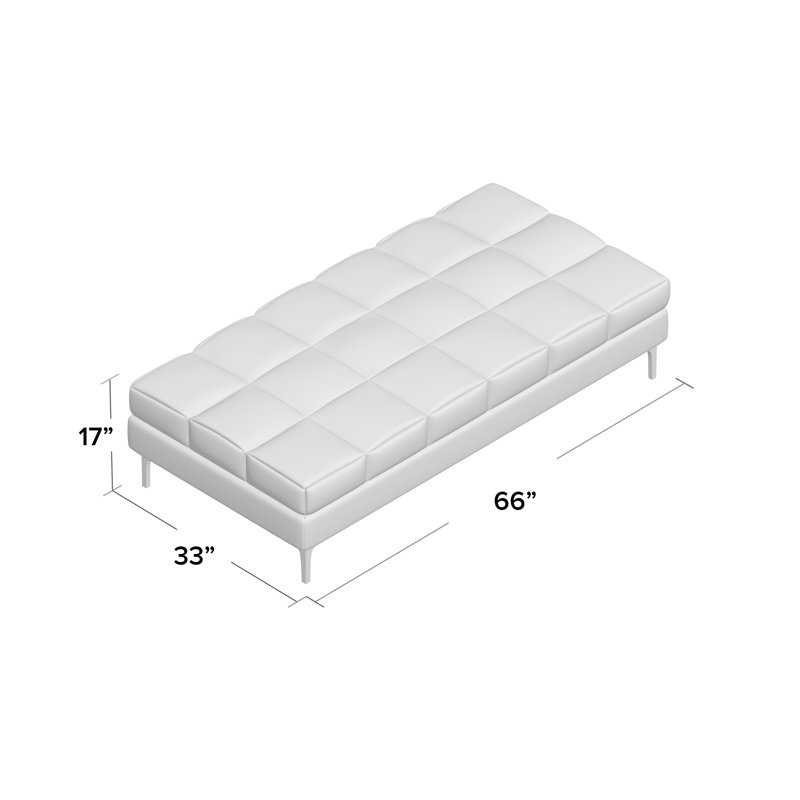 Meraz Faux Leather Ottoman, White