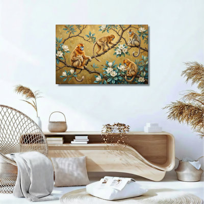 Ensemble de 1 tableau sur toile Fleur de singe