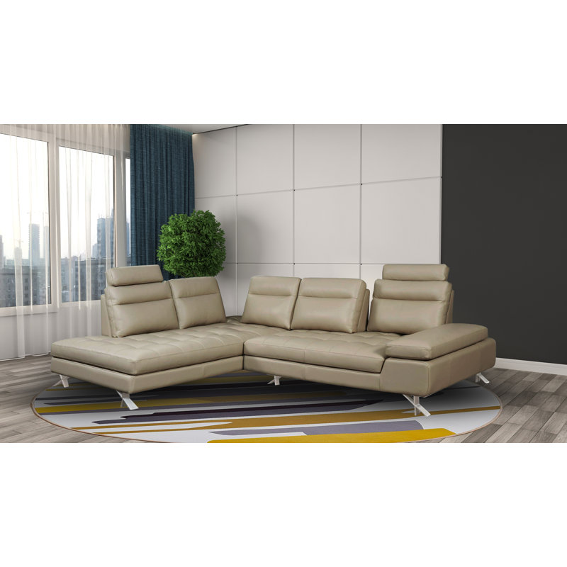 Canapé modulaire en cuir véritable Abington , Orienté à gauche (vu de face)