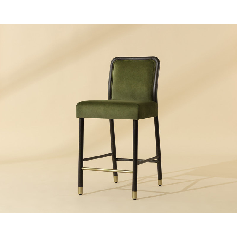 Jeno Upholstered Bar Stool, Meg Olive
