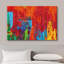 «Grunge Abstract Paint Stroke Effect», rouge vif, bloc de couleur texturé, coups de pinceau colorés, abstrait, grand, impression sur toile encadrée-94423532-94423533