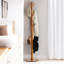 Aylla Hook Adjustable Height Wooden Coat Stand Hat Rack Entryway Hallway Furniture