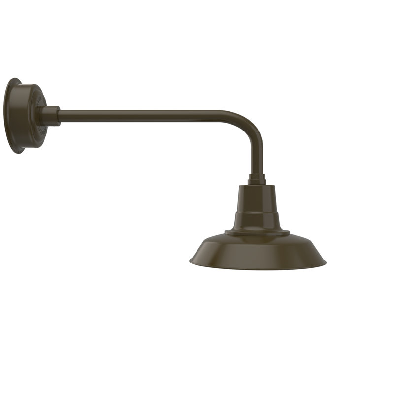 Luminaire de grange d’extérieur à del Haleigh, Bronze acajou, H 15,53 po x l 12 po x P 32,25 po