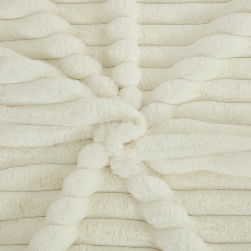 Oversized Corduroy Chaise Longue With Ottoman, White Corduroy