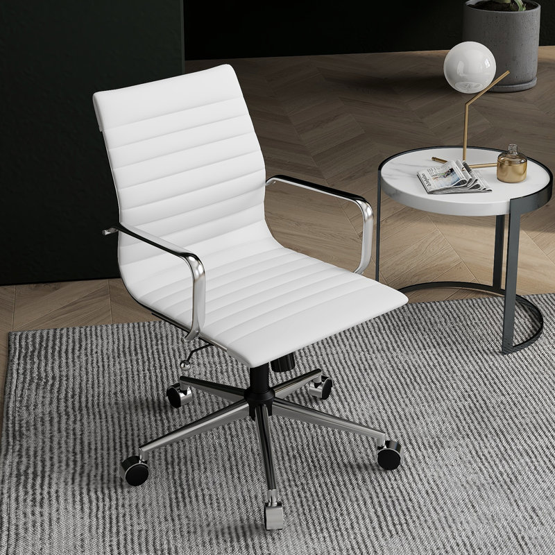 Rogalski Task Chair, White, Silver
