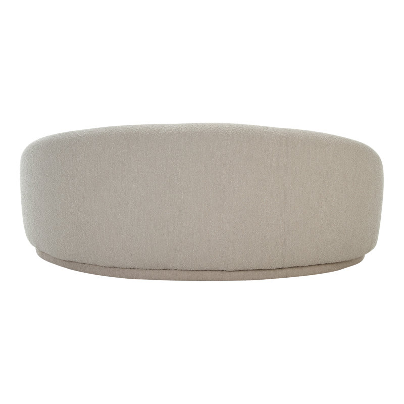 82.25" Round Arm Curved Loveseat, Maya Gray Boucle