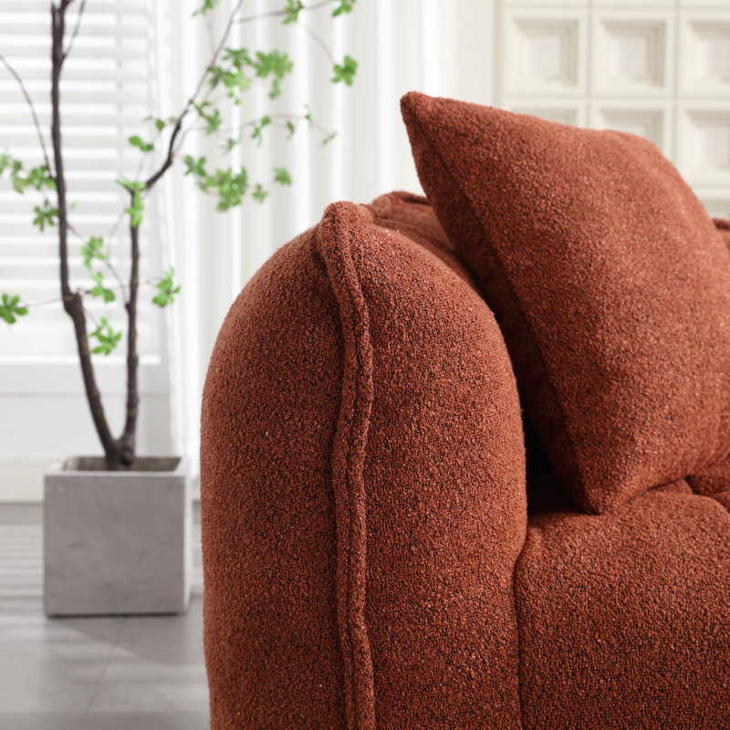 Pouf divan, Chenille rouge