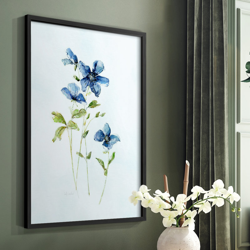 Blue Wonders I, reproduction encadrée - bois massif, Noir, H 20 po x l 16 po