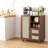 Rattan Buffet Cabinet With Adjustable Shelf, Sideboard With Drawers-942781783