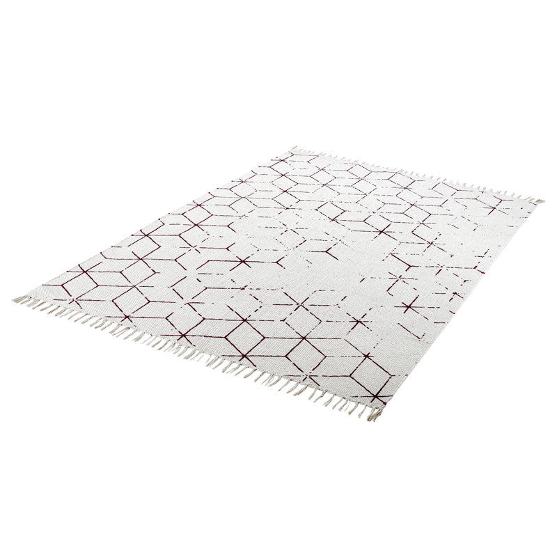 Castle Geometric Cotton Hand Woven Area Rug, Rectangle 200 x 290cm