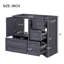 Meuble-lavabo autoportant de 36 po avec 4 tiroirs, structure en bois massif, portes à fermeture douce et grand espace de rangement-111123707