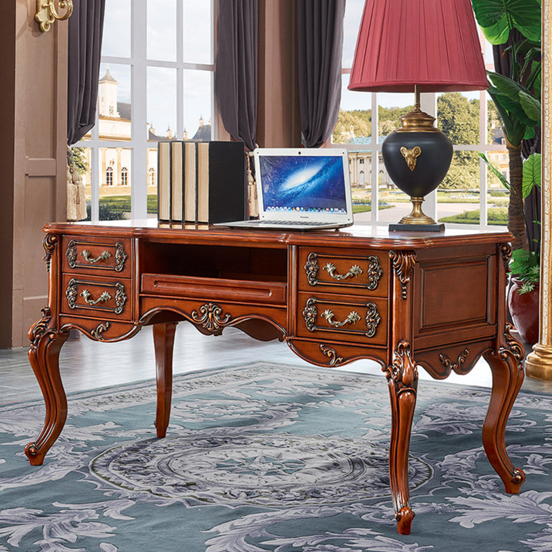 European style desk, 31.1" H x 55.12" W x 25.59" D