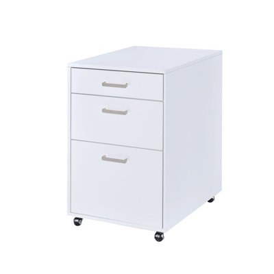 High Gloss & Chrome Finish File Cabinet