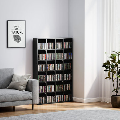 HOMCOM Tall 456 CD/ 336 DVD Storage Unit 89 x 130.5 cm Black