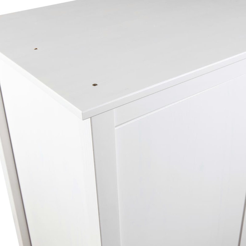 Funkhouser 2 Door Solid Wood Wardrobe, White