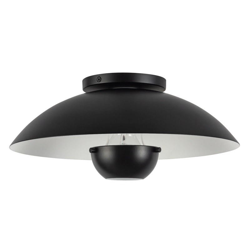 Umbra 14-in Black Semi-Flush Mount, Steel, Black