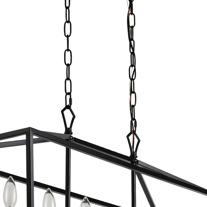 Adalae 6 - Light Iron Dimmable Kitchen Island Square / Rectangle Chandelier