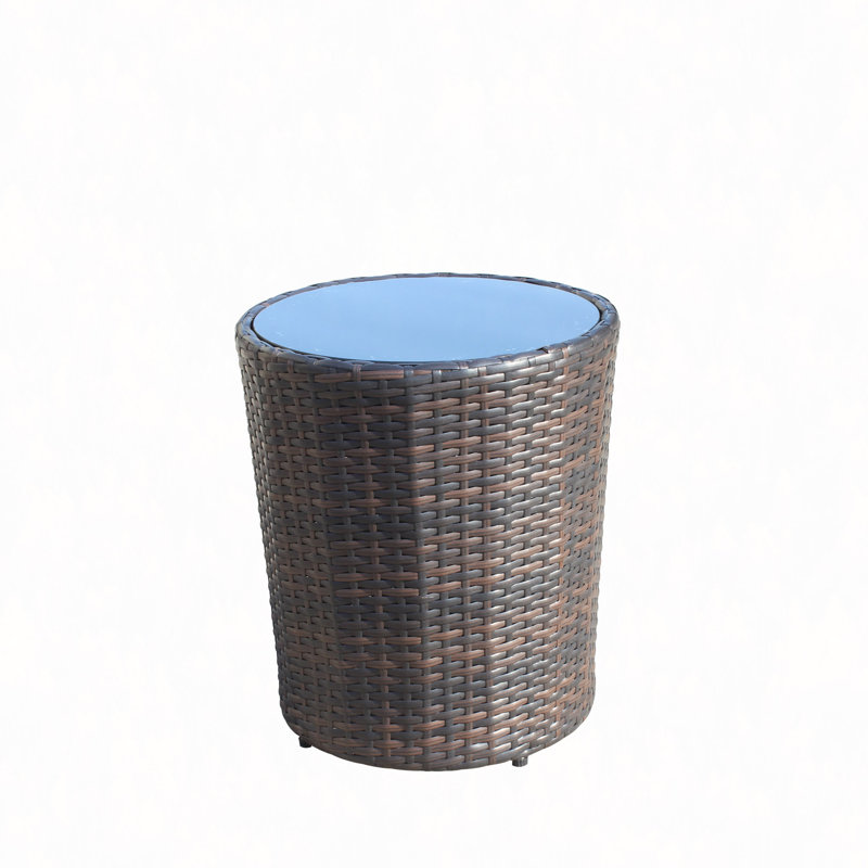Table basse ronde pour l'extérieur avec mobilier en verre trempé