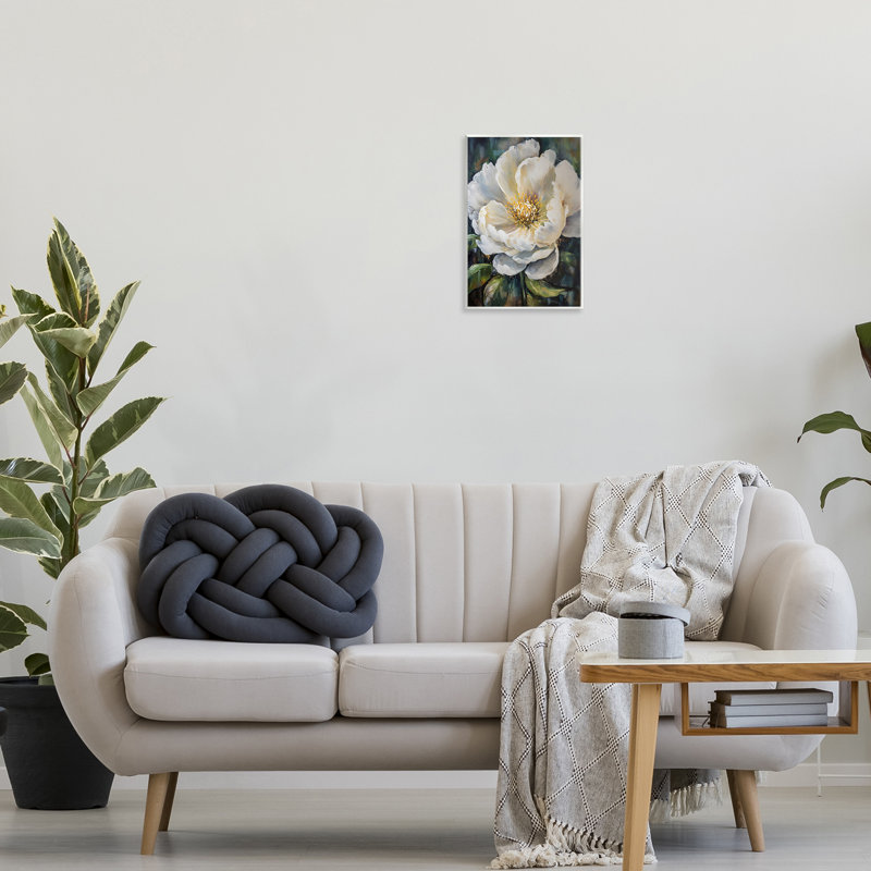 Jolie plaque murale fleur peinte, design par Creative Studio, H 15 po x l 10 po